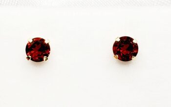 Garnet-Stud-Earrings