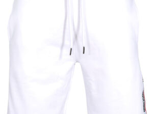 Men Moschino side stripe logo shorts (White)