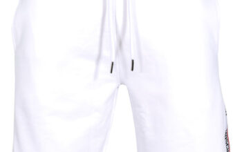 Men Moschino side stripe logo shorts (White)