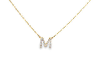 Diamond Letter M Necklace