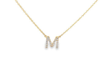 Diamond Letter M Necklace