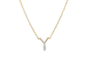 Diamond Letter Y Necklace