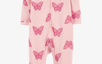 Baby Butterfly 2-way zip thermal sleep & play pajamas