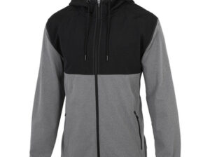 Men’s complex mix media hoodie jacket