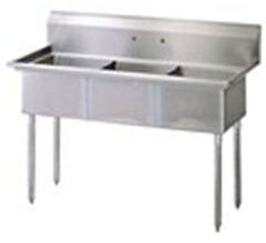 Three camp sinks stainless steel.