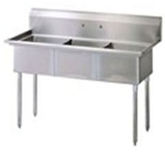 Three camp sinks stainless steel.