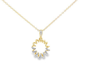 Twisted Diamond Circle Necklace