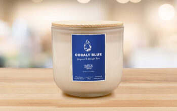 Cobatt blue 2-wick candle