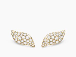 Petite Pave flute stud earrings