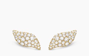 Petite Pave flute stud earrings