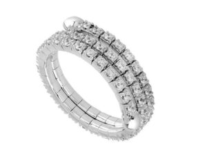 14k white Gold Diamond flexi wrap ring