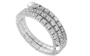 14k white Gold Diamond flexi wrap ring