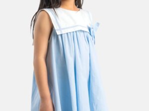 Juliet dress blue bin & bow