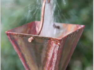 Medium square cups copper rain chain