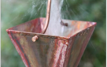 Medium square cups copper rain chain