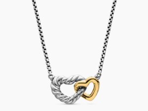 Cable collectables interlocking heart necklace