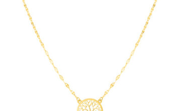 14k Gold Tree Mirror Chain Necklace