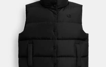 Puffer vest in recycled polyester