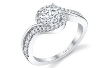 18k white gold love knot diamond engagement ring