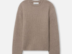 Wool waffle knit crew