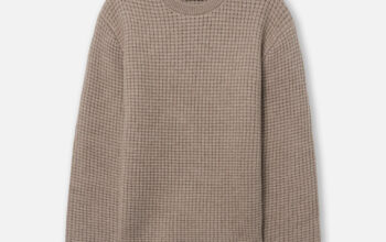 Wool waffle knit crew