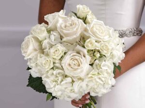 White roses and hydrangea