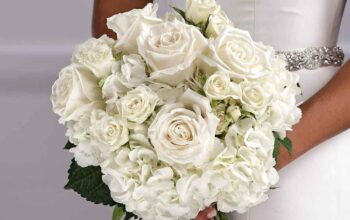 White roses and hydrangea