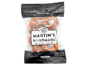 Handmade pretzels salted