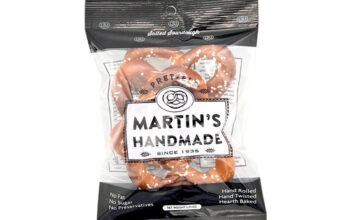 Handmade pretzels salted