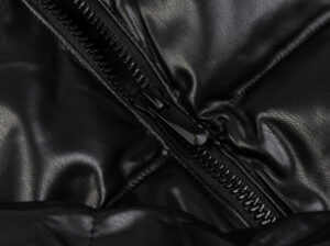 Leather puffer women’s jacket