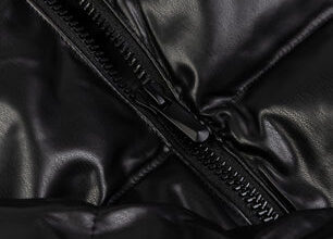 Leather puffer women’s jacket