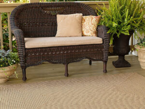 Biscuit brown outdoor braided rug