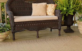 Biscuit brown outdoor braided rug