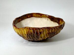 Stoneware Succulent Gold Glaze