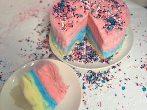 9 inch rainbow cotton candy cake