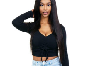 Straight 4*4 transparent closure wig.