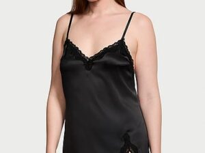 Tease satin lace-trim mini slip