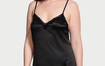 Tease satin lace-trim mini slip