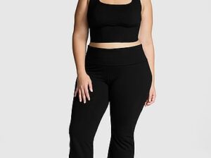 All day cotton fold over flare leggings