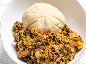 Fufu, Egusi, and Chicken