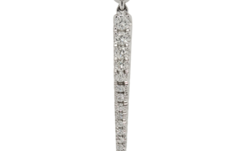 Diamond spike pendant and chain in 14k white gold