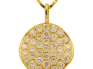 14k yellow gold diamond medallion pendant