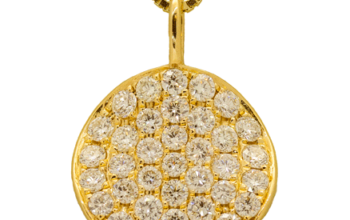 14k yellow gold diamond medallion pendant