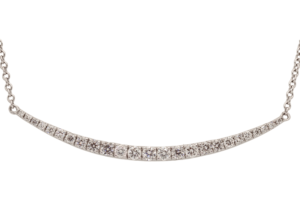 18k white gold diamond bar Necklace