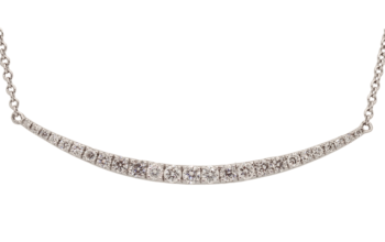 18k white gold diamond bar Necklace