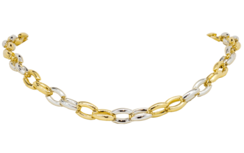 Two-tone white and yellow 18k gold link Necklace