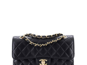 Channel classic double flap bag quilted caviar small.