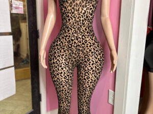 Sassy leopard sheer print body suit