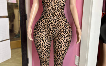 Sassy leopard sheer print body suit