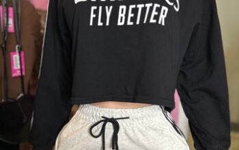 Fly better graphic oversized top-black